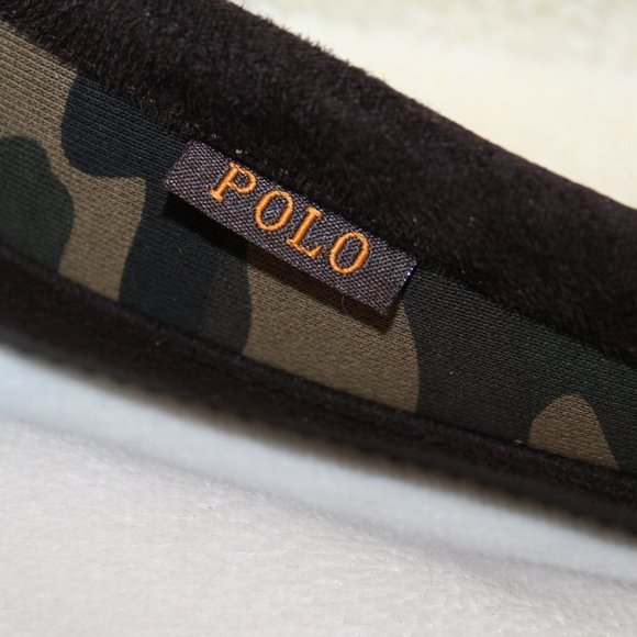 NIB POLO RALPH LAUREN MEN\'S CAMOUFLAGE GREEN ORANGE SLIPPERS‎ main image 8